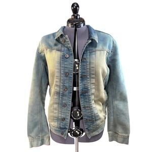 Ring of Fire Downtown Los Angeles Unisex Denim Blue Lightwash Jacket Sz M